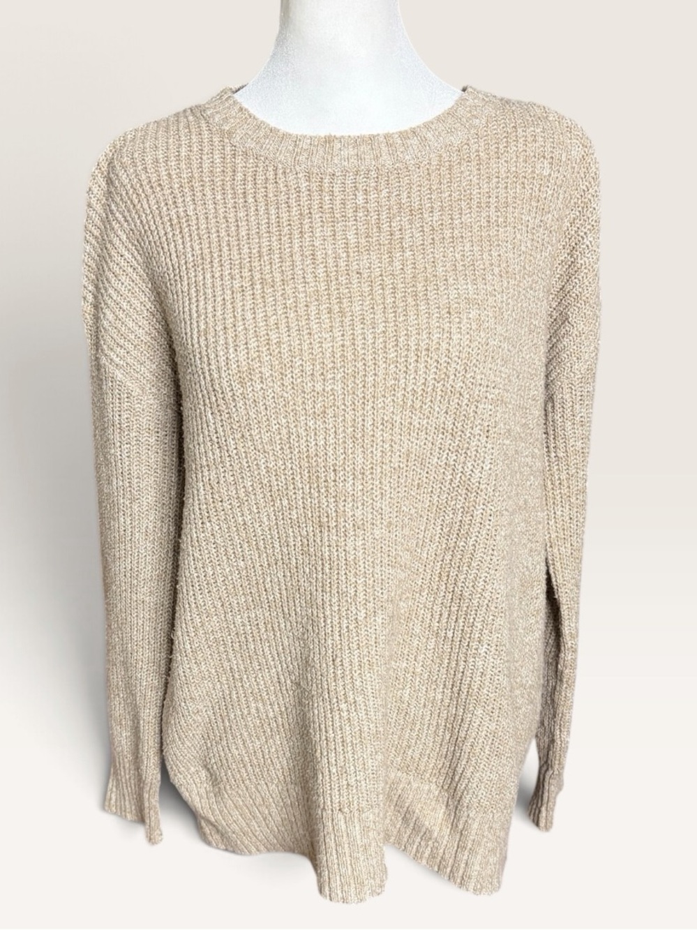 Staccato Neutral Beige Chunky Knit Crewneck Sweater